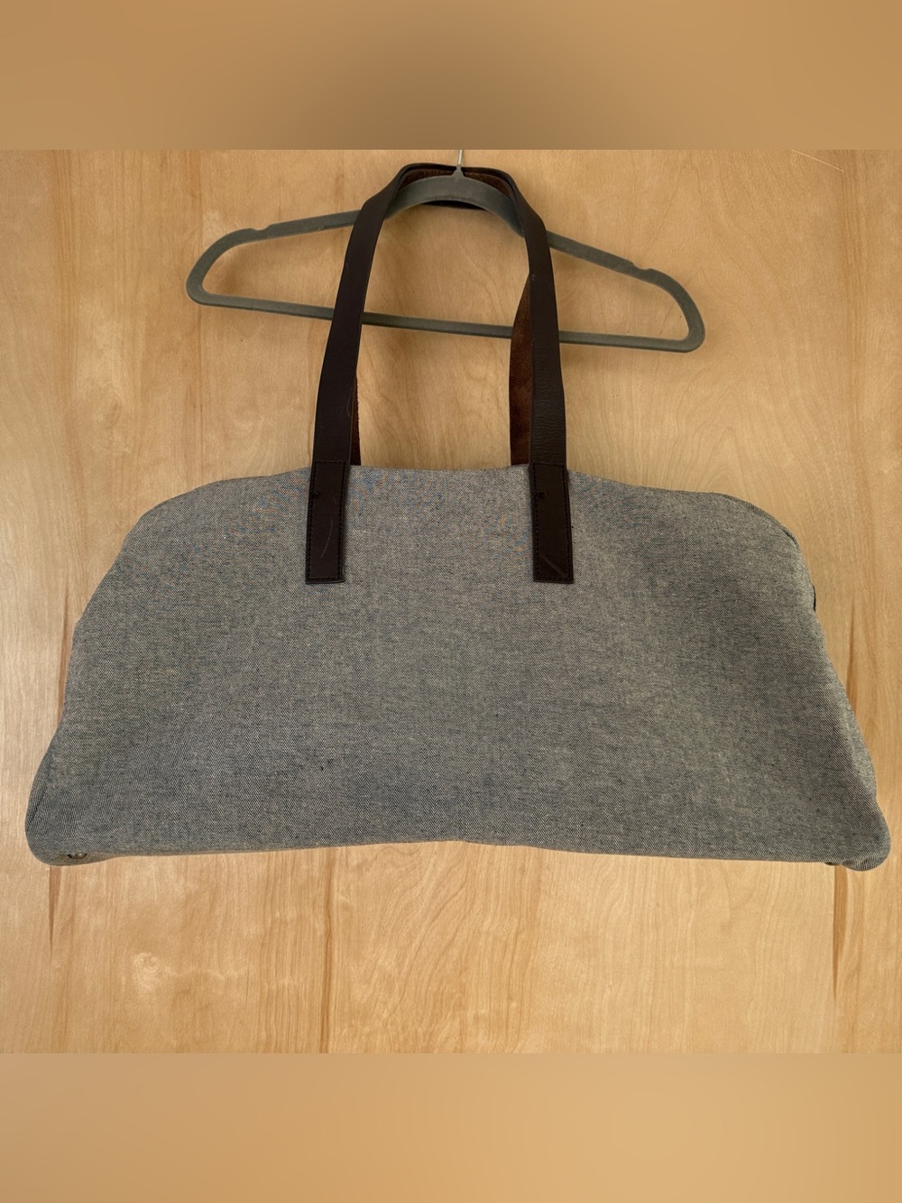 Everlane Weekender Duffel Bag – Grey Canvas & Leather - Picture 3 of 16